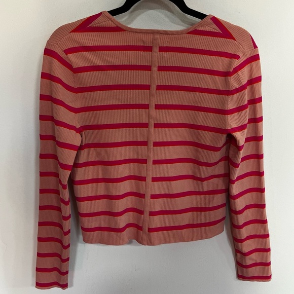 Grey/Ven x Revolve Gemma Ribbed Cardigan in Bayaderre Stripe - Picture 9 of 13